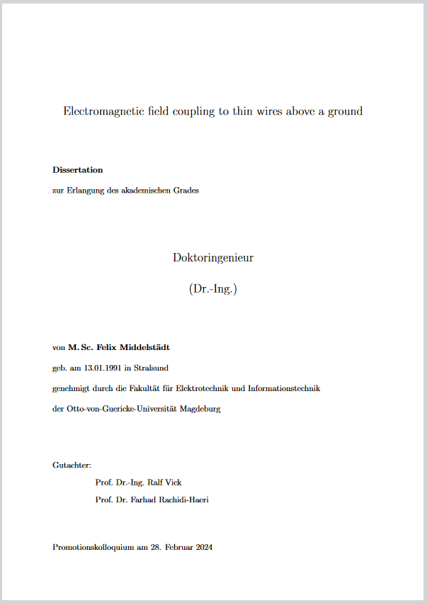 					Ansehen Bd. 99 (2024): Middelstädt, Felix: Electromagnetic field coupling to thin wires above the ground
				