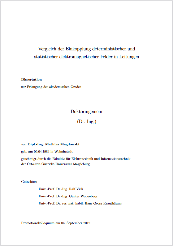 					Ansehen Bd. 46 (2012): Magdowski, Mathias: Vergleich der Einkopplung deterministischer und statistischer elektromagnetischer Felder in Leitungen
				